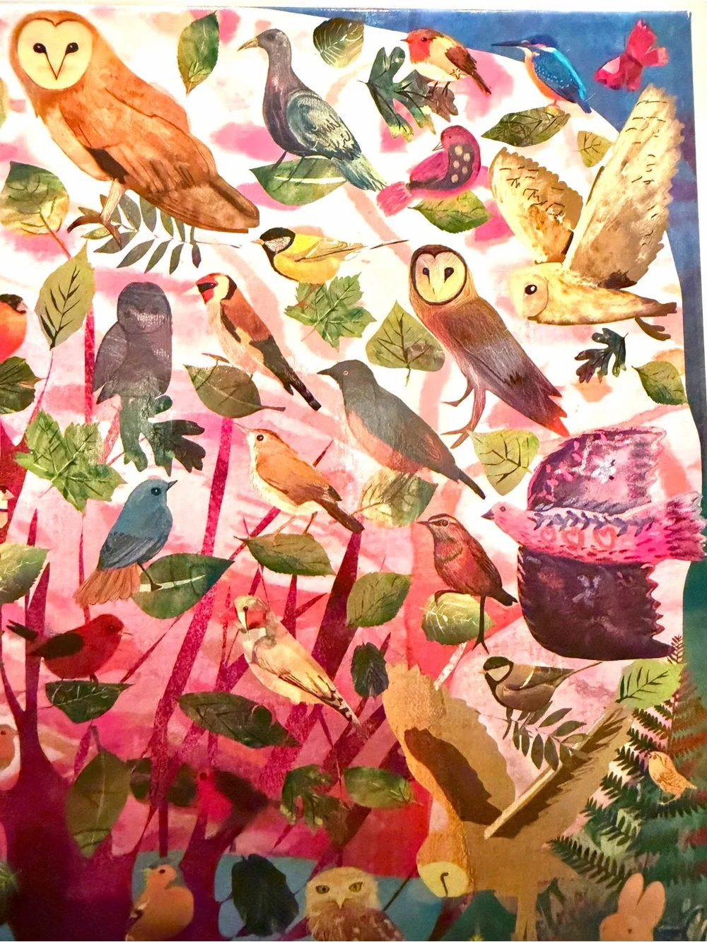 Parliament of Owls Pink Multicolor Bird Toy Puzzle by eeBoo